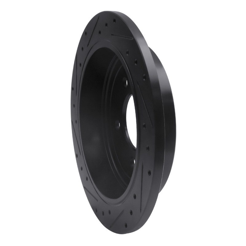 Ford F-150 Brake Rotor (1) - Rear Right - R1 Concepts - Drilled & Slotted - Black - `97-`04